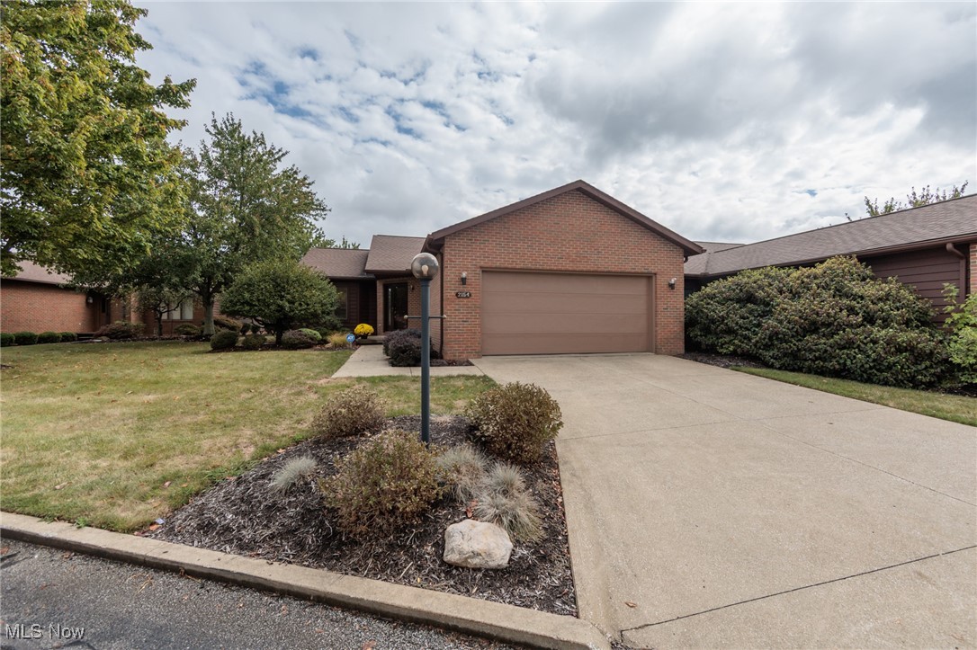 A stunning one owner Prestwick condo with 2 bedrooms, and 3 full baths.  This move in ready unit has a finished basement with a large family/rec room, kitchenette, and full bath.  The eat-in kitchen features wonderful quartz countertops, ceramic floors, and newer dishwasher  and stove/oven.  There is also a formal dining area.  A 22x15 great room features a fireplace, cathedral ceiling, and new skylights with remote controlled shades.  Enjoy the outdoors on the covered rear porch with nature stone flooring.  The master suite does not share a common wall, has a large walk-in closet, and a giant bathroom with quartz counters for the double sinks, a large garden tub, and an oversized shower.  A first floor office can also be a first floor laundry with wash tub.  Many of the windows and exterior doors have recently been replaced.  There is an attached 2 car garage, central vacuum system, water softener system, patio, ample storage, and so much more.