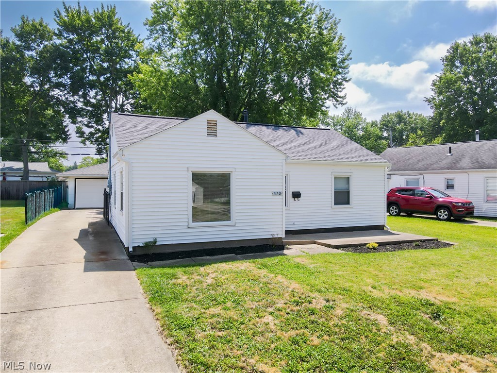 Welcome to 470 Standish St NW, Massillon! This beautifully renovated 2-bedroom, 1-bath home also features a versatile office that could easily serve as a third bedroom, nursery, or hobby space. With everything on one level, this slab home offers the convenience of easy, low-maintenance living.

Step inside to a bright living room that flows into the hallway, where you'll find the kitchen, laundry area, and access to the completely updated bathroom, two bedrooms, and the office. The home has undergone a complete renovation, giving you the opportunity to move right in and enjoy modern finishes throughout.

The home comes fully equipped with all new appliances, including the refrigerator, range, washer, and dryer. Major mechanical updates provide added peace of mind, with a new furnace and central air installed in 2024, a new hot water heater in 2026, and a new roof on the home in 2022.

Outside, you'll appreciate the detached two-car garage with a convenient man door and a new garage roof installed in 2023. Situated on a 0.14-acre lot, the backyard is fully enclosed with a black chain-link fence, creating a secure space for children, pets, or outdoor entertaining.

If you're looking for an updated, move-in-ready home with one-floor living and countless recent improvements, this Massillon property is one you won't want to miss!