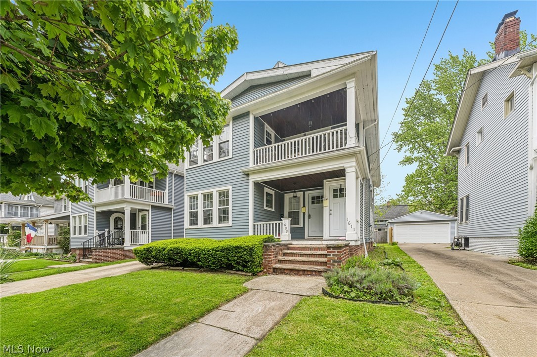 Located in the heart of Lakewood between Detroit Ave and Hilliard Road, this beautifully maintained duplex puts you right in the middle of all the shopping, dining, nightlife, and neighborhood charm Lakewood is known for. With the majority of updates completed in 2019, this property blends classic character with modern improvements and endless potential.

Each unit offers 2 bedrooms, 1 full bathroom, plus a bright bonus office/flex space filled with natural sunlight that could easily function as a den, home office, reading nook, or potential additional bedroom. The first-floor unit features original hardwood flooring throughout the living and dining rooms, updated kitchen cabinetry, vinyl kitchen flooring, and carpeted bedrooms. Upstairs, you'll find another stylishly updated unit complete with sleek kitchen cabinetry, hardwood flooring in the main living areas, carpeted bedrooms, a one-of-a-kind built-in bar feature, and a large front balcony perfect for relaxing mornings or summer evenings. 

The unfinished third floor offers incredible opportunity to expand and add additional living space or value in the future. Downstairs, the unfinished basement includes two laundry hookup areas for added convenience. Major exterior and mechanical updates include a new roof (2019), central air (2019), updated electrical panels (2019), and a completely new detached 2-car garage built in 2019.

Whether you're looking to owner-occupy, invest, or expand your portfolio, this Lakewood duplex offers charm, functionality, and upside in one of Northeast Ohio's most desirable communities.