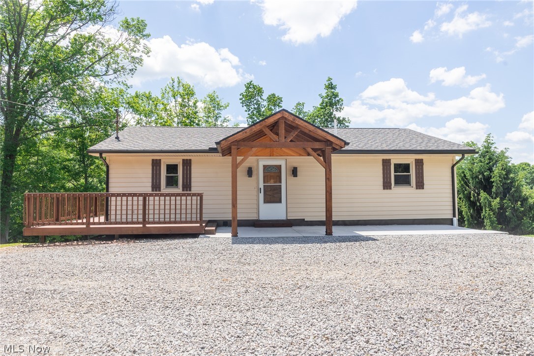 Welcome to this country property featuring a 1,120-square-foot home with a new shingle roof(2026), a full walkout basement and an exceptional detached garage/workshop. The main level offers an inviting open-concept layout that seamlessly connects the kitchen, dining area, and living room, creating a comfortable and functional gathering space. Brand new appliances include a range, microwave, and dishwasher. Just off the main living area are three bedrooms and a full bathroom.
The full walkout basement provides endless possibilities for additional finished living space while also offering abundant storage and housing the home’s utilities, including a propane forced-air furnace, central air conditioning, and an electric hot water heater. An additional full bathroom is also located in the basement.
Enjoy the outdoors from the home’s wraparound porch, perfect for relaxing and taking in the surrounding views. The property is only 1.5 miles from public hunting and 2 miles from a boat ramp to Salt Fork Lake. The property is serviced by a septic system and two wells that supply water to both the house and the detached garage/workshop.
The impressive 32’ x 48’ fully insulated garage/workshop is heated and equipped with water and electric service and provides excellent space for hobbies, storage, or business use. A 16’ x 12’ lean-to off the back adds even more versatility and storage options.
Whether you’re looking for a comfortable residence, a property with room to expand, or a place to pursue your hobbies and projects, this property offers a wonderful combination of practicality, space, and potential.