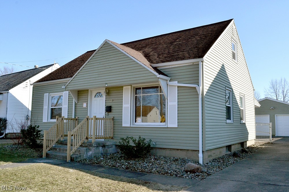 Remodeled Cape Cod features 4 bedrooms 1 1/2 baths with hardwood floors, freshly painted interior, new furnace in 2019, new hotwater tank 2019, nice kitchen layout, fenced in back yard. Oversized 2 car garage - vinyl siding, some newer windows.