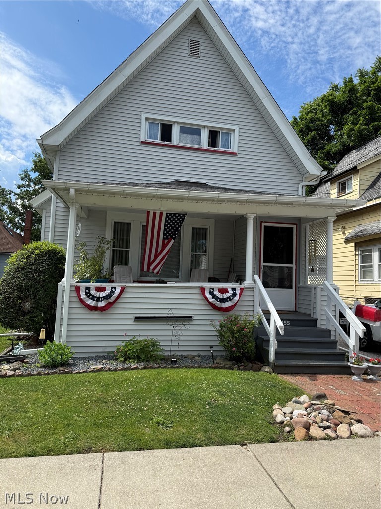 Charming and exceptionally well maintained two story colonial featuring 3 bedrooms and one full bath.  The spacious living room  offers a decorative fireplace and showcases beautiful natural woodwork that continues throughout the home. n The kitchen comes complete with stove, refrigerator and dishwasher and opens to a welcoming dining room, creating a comfortable flow for everyday living and entertaining.  The upstairs bedrooms are roomy and there is also an up-dated bathroom as well  as built-in's for linens and storage,  Additional features include a full basement providing ample storage and utility space.  A unique getaway room offers the perfect  spot for a home office, hobby room or private retreat with direct access to a secluded patio area ideal for relaxing outdoors,  The property also includes a storage shed, 2 driveways, inviting front porch and low-maintenance vinyl siding.  This home reflects pride of ownership through-out and is read for it's next owner to enjoy.