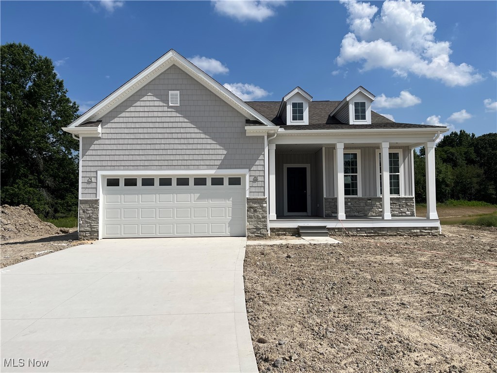 Beautiful ranch on a cul-de-sac site available for a July/August move-in in Pulte’s newest limited-maintenance community in Montville Township in Medina.  This home has everything you are looking for.  There is a lovely office in the front right off the foyer.  The kitchen is enormous with plenty of cabinets and a huge island.  There are stainless steel built-in appliances plus granite and LVP floors.  The café is large enough for a dining room table and can seat many guests.  The gathering room with corner fireplace is great for relaxing, and the sunroom is airy and spacious for reading or having coffee/tea in the morning while enjoying a view of trees or the nearby pond.  The owner’s suite has a tray ceiling plus a bathroom with a vanity and a tiled shower with frameless doors.  Bedroom 2 has it’s own privacy off of a hallway near Bath 2.  The garage has a storage space, and the basement is 9’ and under the entire home.  Time to make the move to easy living in a park-like setting with 34 acres of green space as well as a 1.25 mile foot trail around the wetlands area.