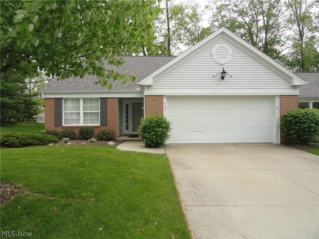 Spacious ranch condo in excellent condition! 1488 sq ft of living. End unit located in the desireable Reserve at East Bath. A community with Colonial style brick exteriors and impressive curb appeal. This condo is open and bright with neutral decor throughout. Foyer entry, living and dining area with cathedral ceiling and gas fireplace. 2 BR and 2 full baths, beautifully updated eat-in-kitchen with sliders to sun room with vaulted ceiling and wall of windows overlooking the patio & small wooded area and grassy side yard. Master suite includes walk-in closet and nicely updated private bath with double sinks, granite counter,and new walk-in shower. First floor laundry and two car attached garage completes this home. New HVAC in 2014.. New roof in ‘17