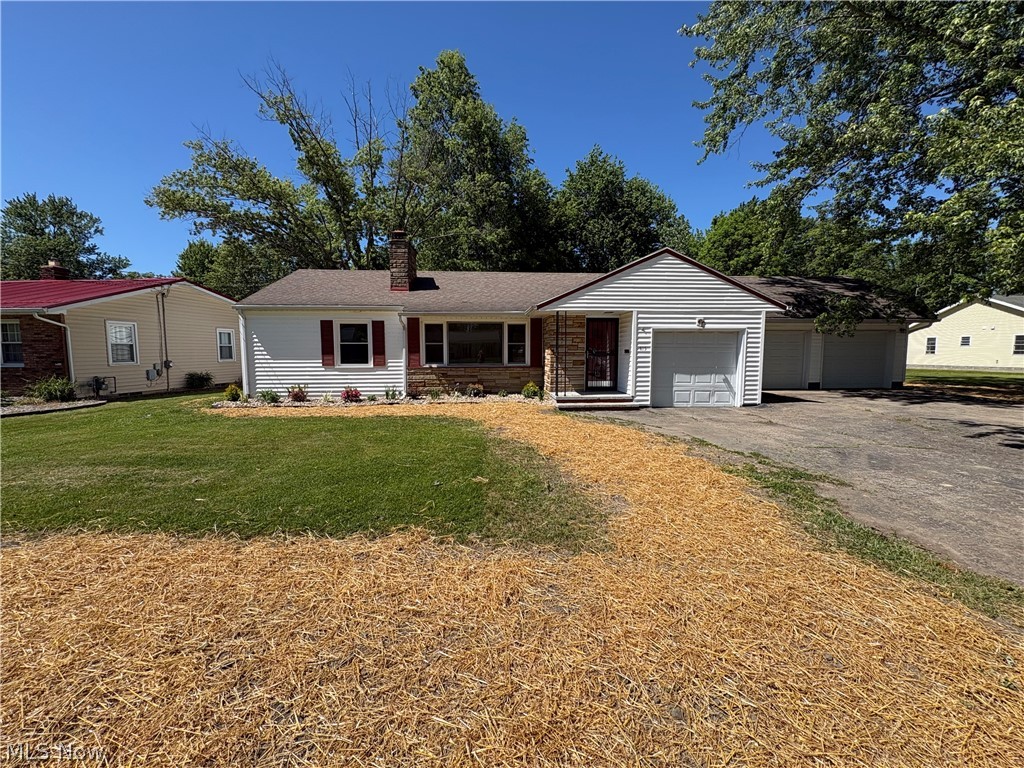 Charming 3-bedroom, 2-bath ranch home in beautiful Geneva, Ohio! This inviting home features hardwood floors throughout, a cozy fireplace in the living room, and built-in storage in one of the bedrooms. The updated bathroom adds a fresh touch, while the eat-in kitchen offers a comfortable space for everyday meals.

Enjoy the spacious rec room/bonus room filled with natural sunlight—perfect for relaxing, entertaining, or creating a hobby space. The full basement includes a second fireplace and full bath, offering great potential for a family entertainment area, guest space, or additional living space.

Outside, you’ll love the 3-car garage, ideal for extra vehicles, storage, or a workshop. The front and backyard have been newly seeded, giving you a great start for a beautiful lawn.

A wonderful Geneva ranch with space, charm, and so much potential!