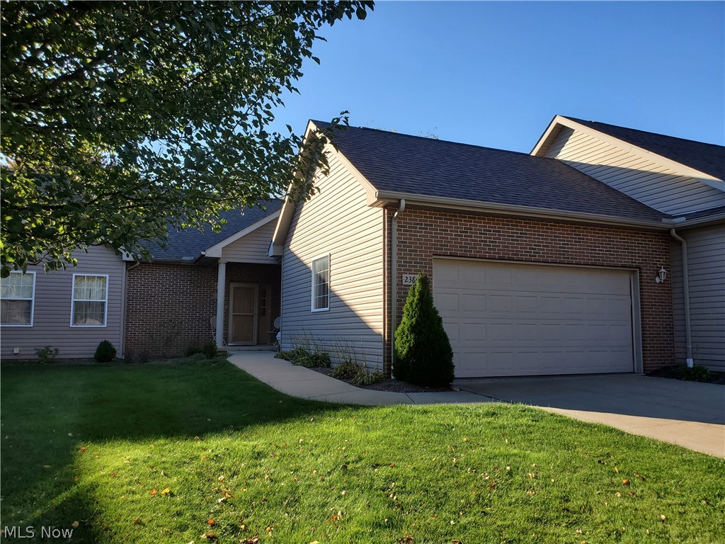 Rare opportunity to own a beautiful ranch condo in a beautiful community!   Three bedrooms & 3 full updated baths!  Open floor plan in the vaulted great room featuring a gas fireplace, hardwood flooing & dining area with doors to a patio.    Good sized kitchen with plenty of cabinet and granite counter space, & newer stainless steel appliances (2018).  The master bedroom even has a vaulted ceiling with full bath and nice tiled walk in shower, walk in closet plus another closet.  The spacious, finished basement is a huge plus and be used for a variety of spaces.  There's even a full bath & walk in shower.