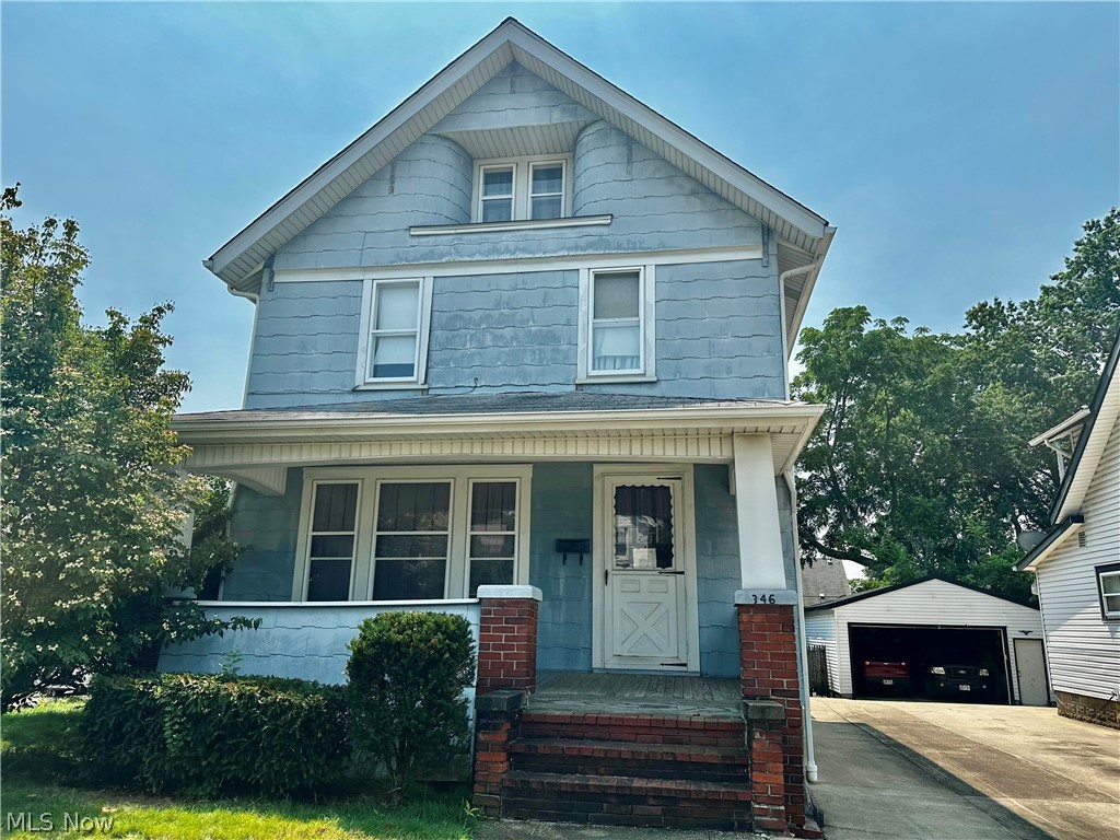 A wonderful opportunity to restore this Firestone Park gem.  This 3 bedroom, 2 full bath colonial is very spacious, and has a huge 2 car garage.  There is a deck and fenced rear yard.  The huge living room features a fireplace, and opens to the formal dining.  The eat in kitchen is ready for your touches.  The bedrooms are ample sized, with one have a murphy bed.  There is a finished attic, front porch concrete drive, full basement, and so much more.