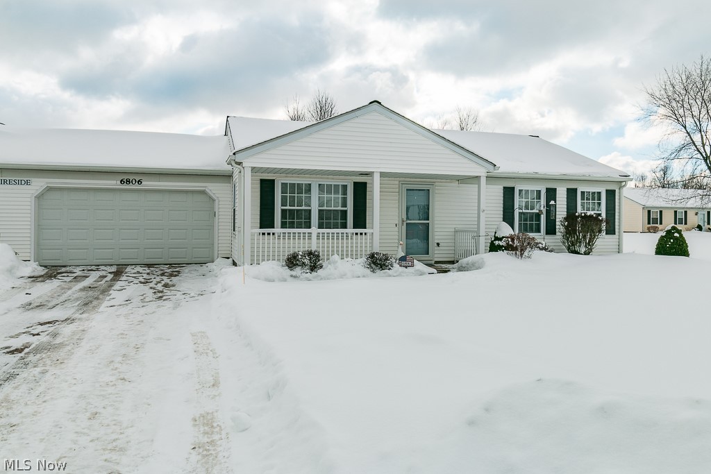 This beautifully maintained immaculate ranch is in the much desired Farmington Meadows community. This duplex type unit has 2 nice sized bedrooms and a newer walk-in shower. It has vaulted ceilings in a spacious living room. There is an abundance of closets and storage. This home has a great 3 season room with 3 walls of glass and screen, and sliders to the spacious yard outside. This room features the nature stone type flooring. There is also a nice front porch to enjoy. The 2 car garage floor also has the nature stone type flooring. All appliances are included, and this home is move-in ready. It is close to Edward Walsh Park and playground. Won't last long!