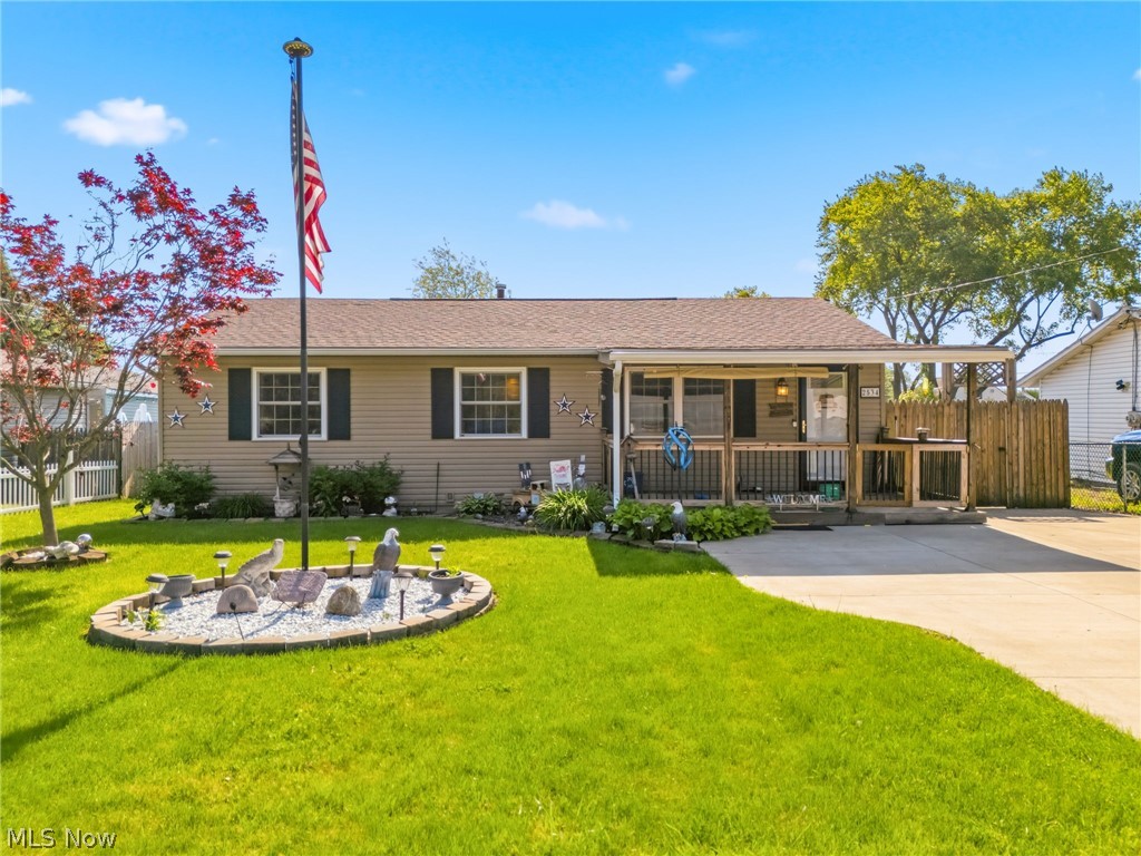 *OFFER DEADLINE * 5/23/2025 AT 5PM* 
The pride of homeownership is clearly seen in every corner of this charming 3-bedroom, 1.5-bathroom ranch in Plain Township! As soon as you pull in the drive, you’ll notice the love and care that went into maintaining this home. Between the beautiful flower beds/landscaping, covered porch (2015), large concrete driveway, and newer siding/windows, this home is ready for a new owner to call it their own. Upon entering, you'll immediately notice the newer vinyl flooring in the living room and kitchen. Custom, solid-wood trim and doors can be found all throughout and continue the display of how much attention to detail went into this home. It's not often you find such a tasteful kitchen in this price range as it features custom cabinetry, granite countertops, and stainless steel appliances (2022). Down the hall, you'll find the full bathroom which was fully remodeled in 2019 with a walk-in shower added in 2025. There are 3 bedrooms nearby with custom closets, vinyl flooring, and ceiling fans. The basement is partially finished and includes a half bathroom, storage room, and flex room which could be perfect for an office. Step outside onto the covered, back deck and into the perfect space for anyone who loves to host, grill out, or simply be outside to enjoy the weather. The concrete driveway and shed with electricity continues to add to the oasis. For added peace of mind, the new owner will enjoy the following recent updates: Roof - 2015; Electrical - 2018; HVAC - 2019 (serviced annually); Basement Waterproofing and EZ Breathe - 2019 (lifetime warranty); Generator - 2019 (warranty through 2029, serviced annually); Main Sewer Line and Stack - 2020; Water Softener and Reverse Osmosis - 2022. Hurry, this one won’t last long. Call today to schedule your private showing!