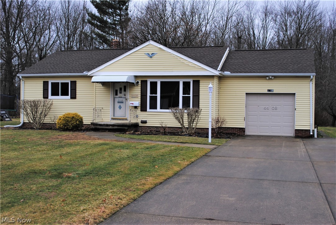 Wonderful Ranch home on a quiet street in North Olmsted will impress.  Updated kitchen and bath.  Warm living room with built in bookshelves and decorative fireplace.  Dining room.  1st floor family room with vaulted ceiling.  Beautiful hardwood floors throughout.  Full bathroom has vaulted ceiling and skylight.  Basement offers partially finished recreation room, workshop area and laundry room.  Nice sized attic for additional storage.  Furnace and water tank 2014.  Replacement windows 2019.  Storage shed.  Private yard backs up to woods.  Great location close to everything!  Call agent today.