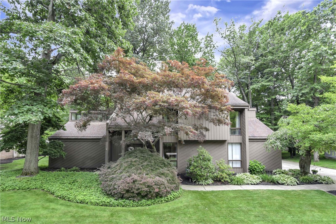 Beautiful contemporary home nestled in desirable Huntingwood Woods Estates offering a rare six-bedroom floor plan; with four bedrooms upstairs plus two generously sized bedrooms with egress windows in the finished basement. This exceptional home offers an incredible combination of space, natural light, and thoughtful updates. Expansive windows and skylights fill the home with sunshine, creating a bright, open feel throughout. The beautifully remodeled kitchen offers modern finishes, abundant cabinetry, and a spacious eating area. The remodeled bathrooms continue the home's fresh, contemporary style. The dramatic two-story family room with fireplace showcases a striking wall of windows overlooking the private, tree-lined backyard. First-floor office and laundry/mudroom add everyday convenience. The spacious primary suite is a true retreat, featuring an expansive walk-in closet with a dedicated dressing area and a private ensuite bath. The finished lower level includes a recreation room along with an exceptionally large storage, utility, and workshop area. Enjoy the expansive rear deck overlooking the private wooded lot and beautiful, lush landscaping. A three-car attached side-load garage completes this exceptional home. Just minutes from Lake Erie, with easy access to I-90 and shopping, dining, and entertainment at Crocker Park, this home offers the perfect blend of comfort, space, and convenience.