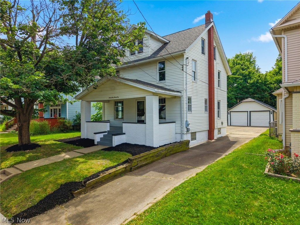 Welcome home to this beautifully renovated 3-4 bedroom, 1-bath residence conveniently located in Alliance! From the moment you step inside, you'll appreciate the stunning natural woodwork that adds warmth, charm, and character throughout the home. Recent updates include fresh paint, new carpeting, updated flooring, most replacement windows, new gutters, and a newer roof that is less than three years old, offering peace of mind for years to come. The hot water heater was replaced in 2021, adding to the home's long list of improvements. The spacious layout provides comfortable living areas filled with natural light, while the fully finished attic offers excellent additional living space and the potential for a 4th bedroom, home office, playroom, or hobby area. Outside, you'll find a paved driveway leading to a detached 2-car garage with new overhead doors and openers, and providing plenty of parking and storage space. Whether you're a first-time homebuyer, looking to downsize, or searching for a turnkey investment property, this move-in-ready home is ready for its next owner. Don't miss this opportunity to own a beautifully updated property that perfectly blends timeless character with modern updates and everyday convenience!