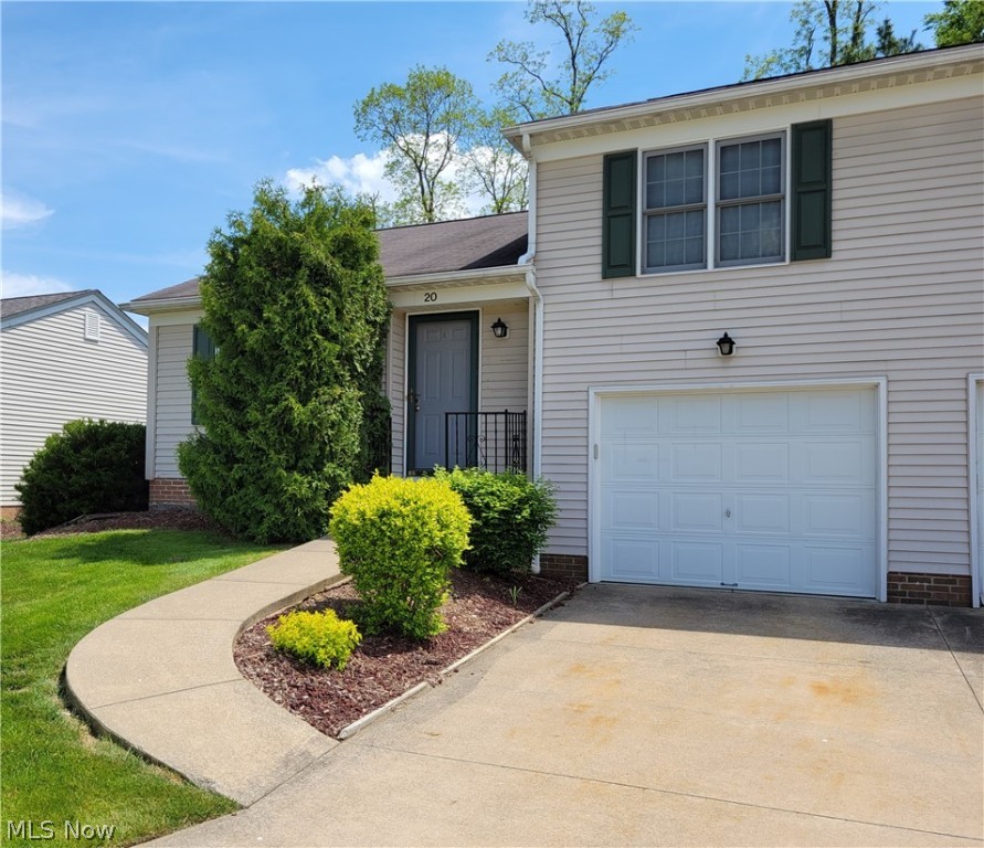 Reject rent and start new in the desirable community of Medina. This home is located just minutes from the Historic Medina Square with restaurants, shopping and dining. The advantages of ownership are yours with this 2 bedroom, 2 full bath home located in Sturbridge Commons. The first floor features vaulted ceilings, skylight, newer vinyl plank flooring, eat-in kitchen with oak cabinets and an expansive open concept floor plan. The second level offers a large master bedroom with vinyl flooring complete with its own full bathroom, a second bedroom with carpet and a full bathroom down the hall. Enjoy your beverage, food, or book of choice on the privately fenced in patio through the sliding glass door of the great room. The garage is a 2 car tandem attached with an entrance to the home. Having guests is no problem with additional parking across the street. Schedule a showing today!
