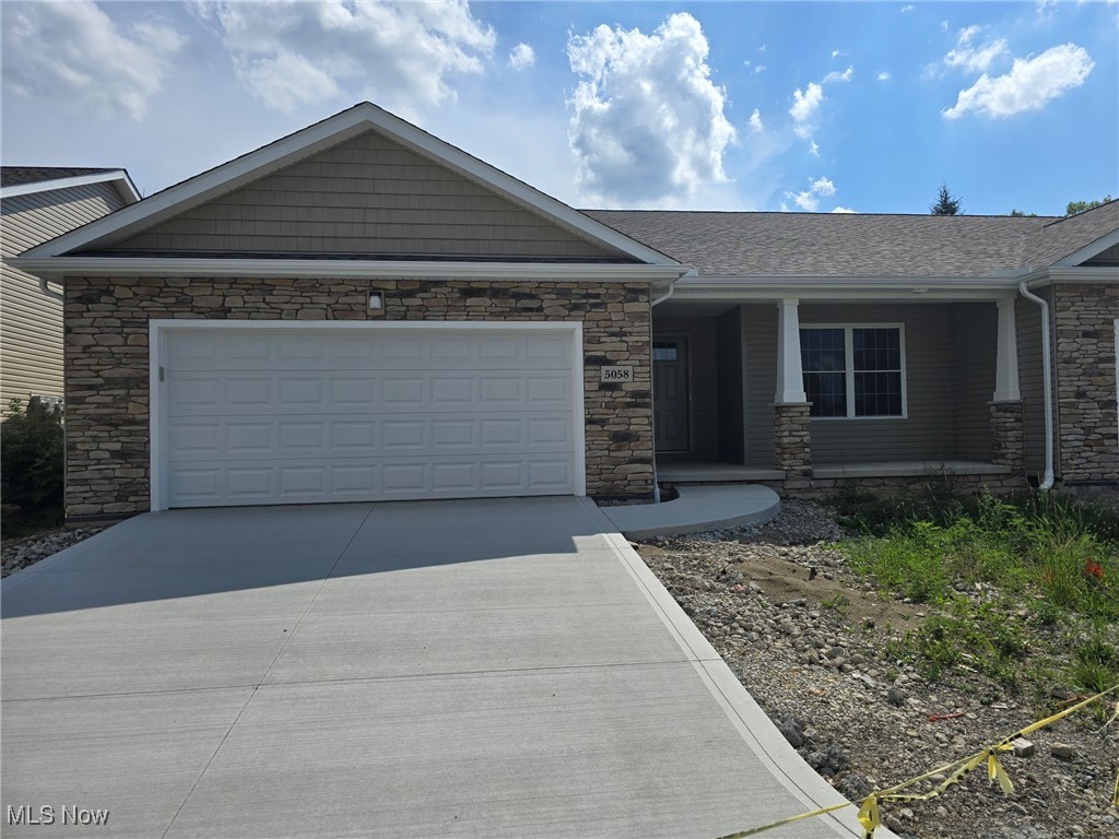 Ready to move in!  Excellent craftsmanship in this ranch cluster home. Features include vaulted ceilings, luxury vinyl flooring, an elegant master suite, modern kitchen includes an appliance allowance and spacious open concept great room convenient to kitchen, dining area and sliders to a private deck and convenient first floor laundry, The full basement is already plumbed for a third bath, includes an egress window, ready for many finishing options.  The Villas of Seville are nestled between Leohr Park where residents will find a fishing lake, sledding hills and walking trails and the Medina County Park District's paved walking/bike trail that can stretch up to 16 miles. Also just minutes to shopping, interstates, restaurants, churches, library and medical facilities.