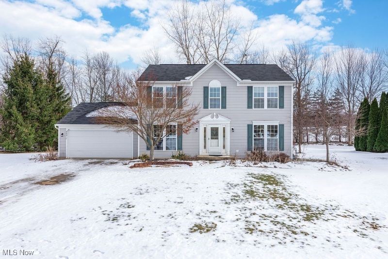 Wonderful Colonial home in the desired Camelot Estates neighborhood will impress.  Located on a private, cul-de-sac street... the home backs up to a nursery.  Open floor plan compliments today's living.  1st floor office.  Spacious, eat in kitchen with pantry opens to warm family room with fireplace.  Formal dining room.  Primary bedroom offers walk in closet and private bathroom.  Abundant windows provides great natural light throughout the home.  All bedrooms offer good size closets.  Full basement with egress window and plumbing for bathroom includes laundry area and loads of storage... could easily be finished.  Patio offers the perfect place to enjoy the outdoors overlooking a tree line separating the property from the neighboring nursery... nice privacy.  Neighborhood offers community pool and recreation.  Close to shopping, schools, restaurants and park with easy access to highway.  Call agent today.