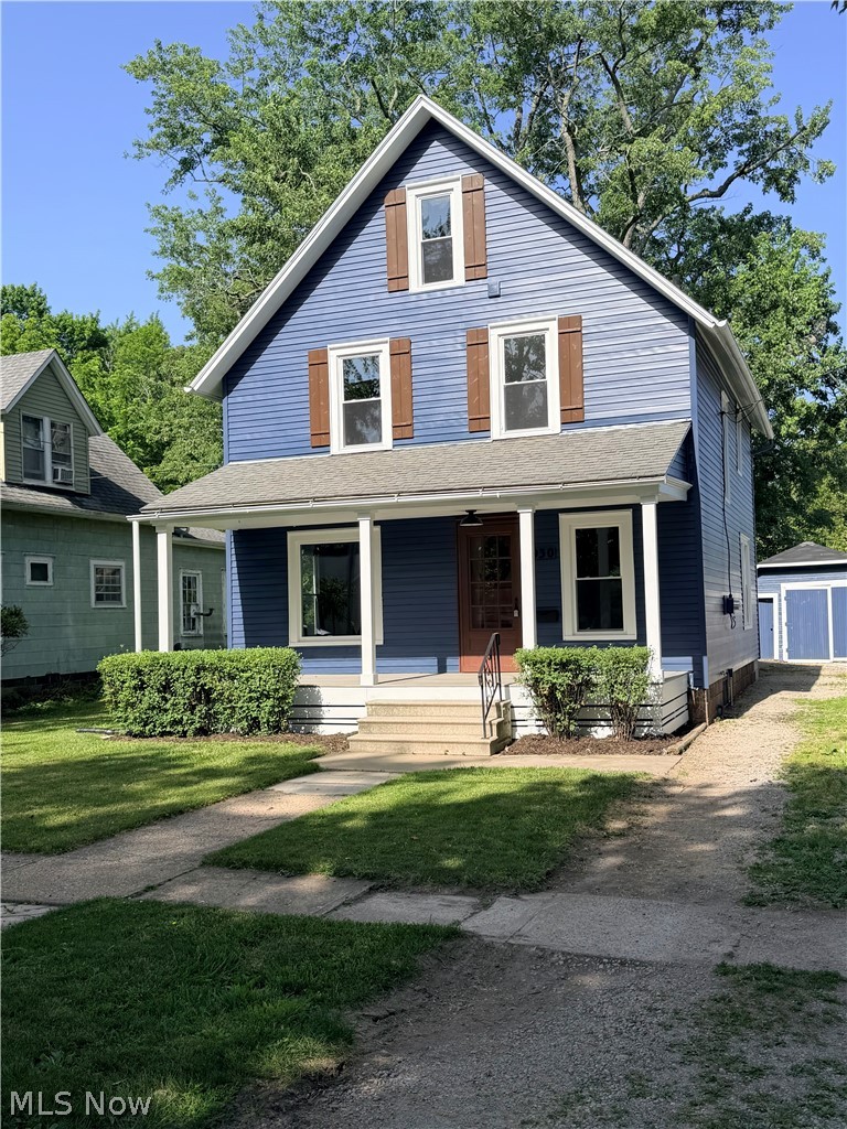 Welcome to this beautifully updated 3 bedroom Century Home nestled in the heart of charming Harbourtown! Full of character and timeless craftsmanship, this gem perfectly blends historic charm with modern updates. Original woodwork, pocket doors, built-in kitchen cabinetry, and original exterior doors that have been thoughtfully preserved. Recent updates include new windows, HVAC, sump pump, hot water tank, LVP flooring, new carpet, new kitchen cabinets, granite countertops, all new Whirlpool stainless steel appliances, brand new washer/dryer combo, updated light fixtures and new front and back porches. Outside, enjoy a stone patio with a fire pit, perfect for relaxing and entertaining. Conveniently located near the lake, parks, shopping, and dining, this move in ready home won't last long!
