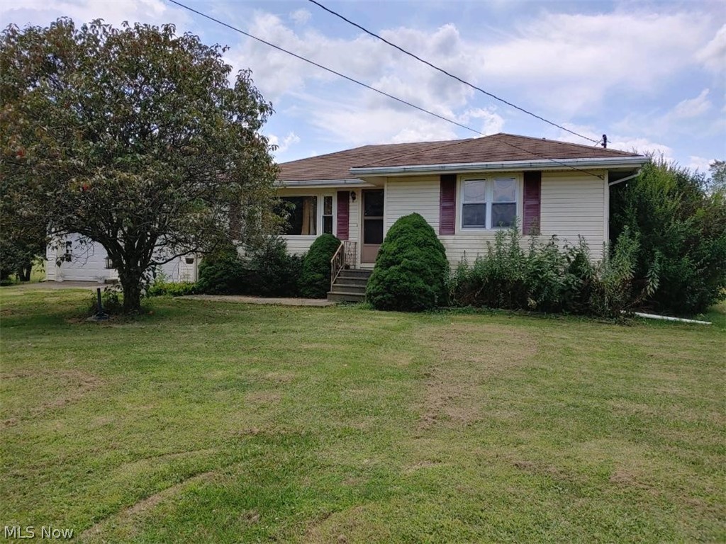 Three bedroom Ranch on 1.5 acres with attached garage, public water and private stocked lake !! Great opportunity for sweat equity to make this home your own !! Good bones and potential  but needs TLC. Seller wants to sell as is !! With TLC this home could sell for sixty thousand more or possible fix up and sell again !!