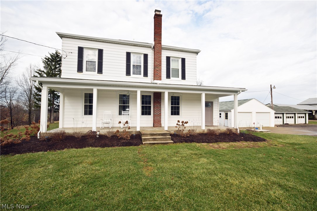 Beautiful 2-story farm house on 5.72 acres with 4 bedrooms and 1 bath. Walk in the stunning living room, family room, and dining room with beautiful hardwood floors. Picturesque front porch. Updates include new roof 2007, waterproof basement 2007, remodeled bathroom in 2007, basement plumbing 2012, water softener 2000, furnace and air 1999, and more! Additional bldgs include: 2 car gar. + a 3 car gar., machinery shed/shop bldg w/another 3 sided machinery shed and the large 2 story bank barn. One of a kind setting with awesome views! This one will not last long. Call to schedule your private tour today!