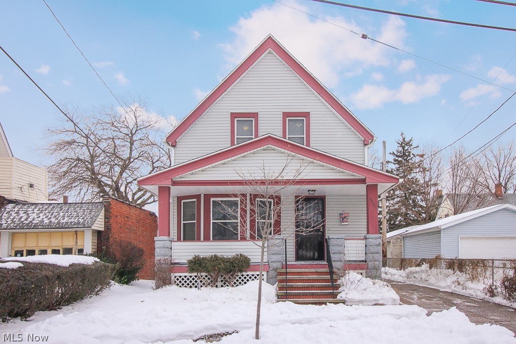 Grab this one before it’s gone!  Perfect home for a family and room for relatives too!  Or, great for an investor who can easily convert to a duplex!  This home has tons of updates throughout and also features an upstairs kitchen with a completely private entrance accessed from the back of the house.  With just a little bit of paint, carpet and your own personal touches, this home is ready to go!   When you enter through the front door you are greeted by a  large entry area and a lovely wooden staircase.  The downstairs also features a very large living room, dining room with more of that beautiful original woodwork and an updated eat in kitchen.  There is also a bedroom located on the first floor with an in room commode.  Upstairs are the remaining 3 bedrooms, a fully updated bathroom and full kitchen.  As part of the City of Cleveland Community Development Grant, the following updates were made in 2004: Plumbing, electric & heating were all brought up to code, kitchen (up & down) and