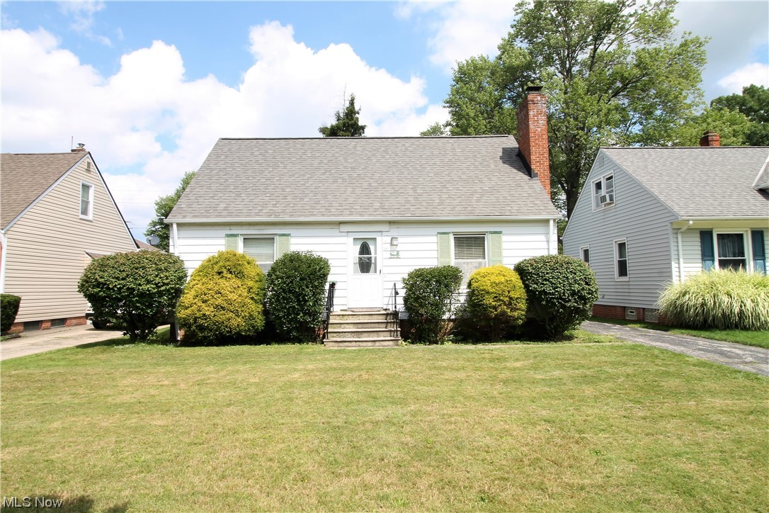 Welcome to this charming three-bedroom, one bath Cape Cod home conveniently located along bus route and close to shopping. Come on into the large living room offering a fireplace with mantle and large window to let the natural light to shine, beautiful wood floors throughout with the exception of the bathroom and kitchen, newer stainless-steel appliances, great counter space and lots of cabinets for all your storage needs. Dining room also has built ins for extra storage and updated lighting. The two bedrooms on the main level is equipped with a ceiling fan, and one bedroom has built-ins for extra storage and there is a full bathroom. Upstairs you have a large bedroom, office, rec room etc.  Full unfinished waterproofed basement, newer furnace, HWT and newer A/C. Laundry area and utility tub. Newer 3D roof. Fenced large backyard with one car detached garage. This home has it all! Move in ready!