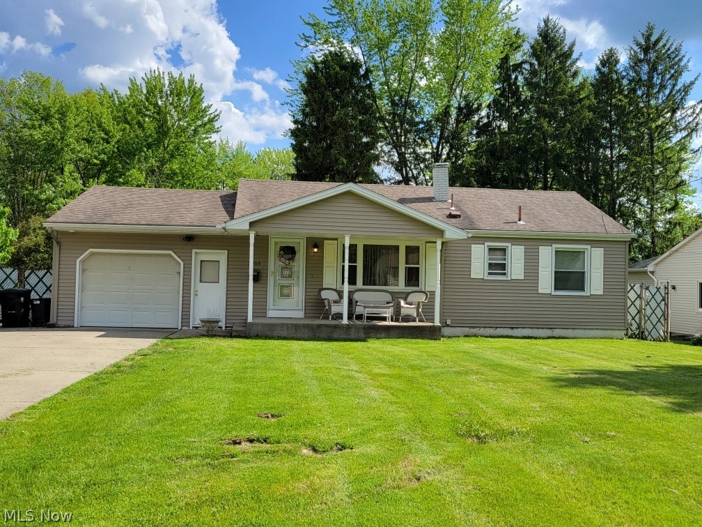 Welcome home to this 3 bedroom, 2 full bath Youngstown Ranch with a partially finished lower level and a 1 car garage. The lovely living room boasts new flooring that flows throughout most of the first floor along with fresh paint throughout. The nice sized kitchen is complete with appliances, ample cabinetry, countertop space and a backsplash. The family room has plenty of space for gatherings. Off of the family room is a great space for a dining area with access to the back patio with an awning for shade & spacious fenced-in backyard. The first floor is complete with 3 comfortable bedrooms that share a full bath with a new vanity. Multiple recreation spaces are found in the partially finished basement with a laundry area and a 2nd full bathroom! 1-year home warranty & 1-year roof labor warranty provided! Call today to schedule a private viewing of this great home!