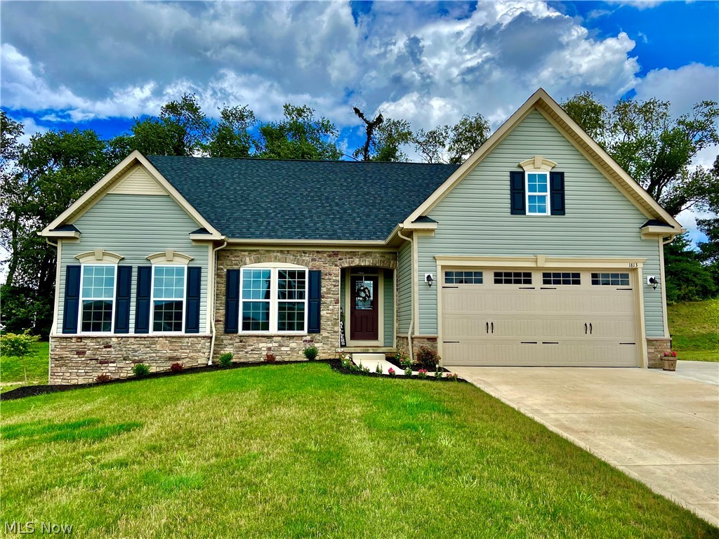 Welcome home to 1813 Gate House St.! Enjoy single-floor living at its best in new phase of Lexington Farms in this "like new" home with many upgrades! Upgrades include: composite deck with vinyl railing, granite countertops, stone fireplace, LVP flooring, egress window on lowered level, and extra large concrete pad. Highly-desired location just one mile from Washington Square with prime shopping and dining. Spacious 1/3-acre home site on cul-de-sac street included in price – be first to secure your favorite! This home offers an open layout - kitchen with large island that connects to a spacious great room. Private owner’s bedroom with tray ceiling, huge walk-in closet and attached bathroom with walk-in shower.  Still under new construction home warranty with home builder.  Easy to show!