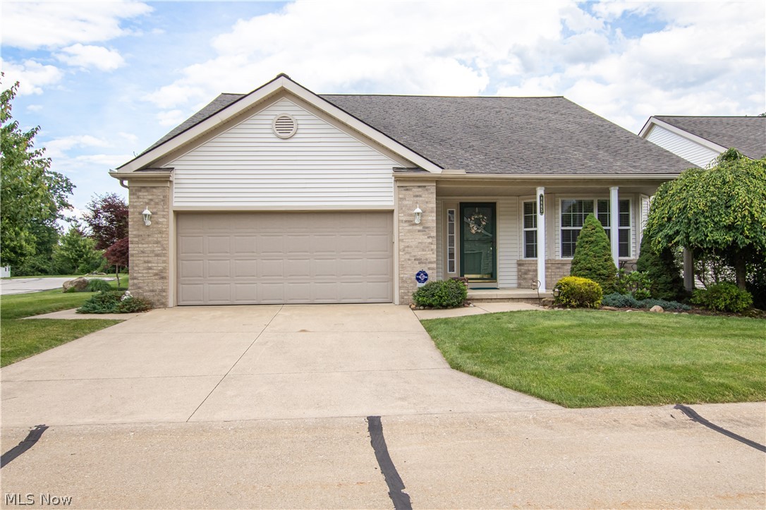 Welcome home to this gorgeous ranch-style home tucked away on a quiet street. Vaulted ceilings and tons of natural light greet you as you enter through the front door. Gorgeous floors throughout this entire one-story living home. The oversized upgraded kitchen boasts plenty of cabinet space, an island, an eat-in, and a separate dining area that leads into the grand living room. The primary bedroom features upgraded flooring and a private en-suite double sink bathroom with an extended shower, and the 2 additional spacious bedrooms accompany the 2nd full bathroom. A separate laundry room, full unfinished basement and patio with a great green space round out the fantastic home. Don’t miss out on this one, it won’t last! Close to 271 and 480!
