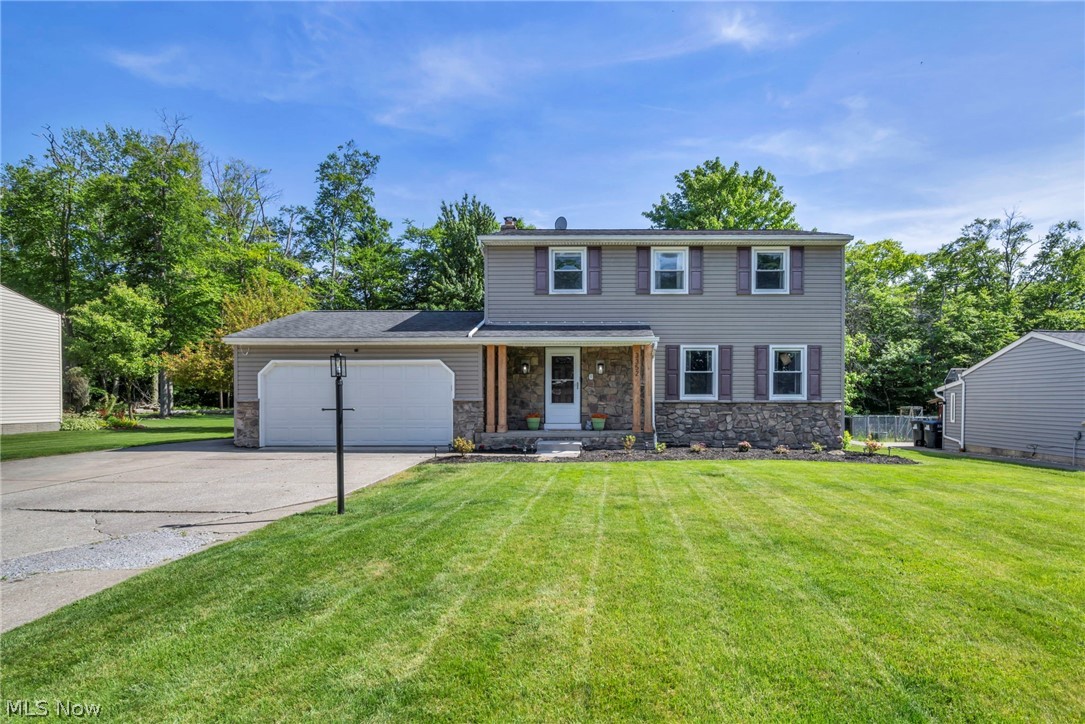 Welcome home to this beautifully updated and move-in-ready home in one of Brunswick's most desirable neighborhoods. Extensive updates completed between 2023 and 2026 showcase pride of ownership throughout. The main level features luxury vinyl plank flooring, refinished kitchen cabinetry, updated lighting, fresh paint, remodeled bathrooms, and a refreshed kitchen with a butcher block island countertop and Samsung Bespoke appliances. All kitchen appliances stay, making this home truly turnkey. The inviting family room features a cozy fireplace, while the spacious owner's suite offers a remodeled en-suite bath, custom closet system, designer lighting, and stylish accent wall details. The finished basement provides exceptional additional living space with brand-new carpet (2026), a second fireplace, and plenty of room for entertaining, movie nights, a recreation area, office, or gym. Additional improvements include new interior doors, updated LED recessed lighting, refinished staircases, new ceiling fans, updated closet doors, and a professionally serviced furnace. The seller also added a 50A/250V outlet in the garage in 2025 for convenient EV charging. The attached garage includes a dedicated storage room, while a backyard shed offers even more storage space. Step outside and enjoy the scenic backyard retreat featuring a gazebo with mounted TV, perfect for outdoor entertaining and relaxing evenings. Exterior updates include refinished front entry details, new concrete front steps, updated porch and driveway lighting, roofline accent lighting, and freshly painted exterior structures. Ideally located near Brunswick Lake Park, Brunswick Recreation Center, Mapleside Farms, shopping, dining, and convenient access to I-71, this exceptional home combines modern updates, abundant storage, and an unbeatable location. With two fireplaces, EV charging capability, and countless improvements throughout, this Brunswick gem is one you won't want to miss.