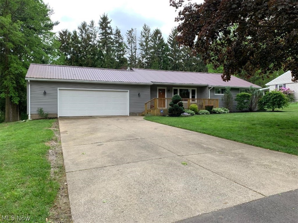 Very nice, clean, move in ready ranch in Wooster on a dead end street. New metal roof 2016. New windows, siding, insulation & doors in 2018. Basement finished in 2019. New carpet & paint in 2019. New hot water tank in 2017.  New 6 panel doors in 2019. New garage door opener in 2018. Nice back deck and front porch. New kitchen appliances in 2019 stay. New glass block windows.  Large 21 x 30 heated garage. 10 x 16 amish built shed with 2 lofts. Paved Drive. Central Air.