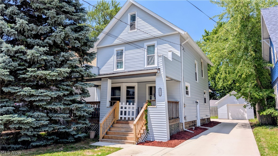 This one has space in all the right places. Big living room, dining room, kitchen with appliances staying, first-floor half bath, good-sized bedrooms, remodeled upstairs bath, full dry basement, fenced backyard, detached garage, and covered porches front and back.  The surprise is upstairs. Behind the mirror in the primary bedroom is a finished attic bonus area, about 30x16, with new carpet, fresh paint, and new lighting. It is the kind of extra space people always wish they had — office, storage, hobby room, game room, or just a place to put all the stuff.  Plenty of updates here too: newer house roof, new siding, new gutters, new garage roof and siding, new concrete driveway in 2025, new front and back steps, newer hot water tank, glass block basement windows, updated outlets and switches, Nest thermostat, and more.

And the location is a big deal — close to Ashtabula Harbor, Bridge Street, Lake Erie, restaurants, shops, and everything people love about this area.