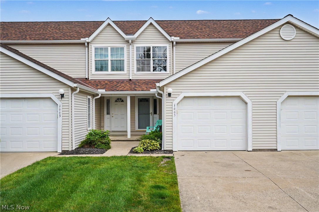 1665 Sugarbush Ct, Streetsboro, OH 44241 is a 2-bedroom, one and a half bathroom and 1 car garage townhouse style condominium with basement level in the desirable Maplewood community! This two-story cluster home offers a comfortable and functional floorplan with over 1,500 square feet of finished living space, including a partially finished basement with a spacious recreation room currently being used as the Primary 3rd bedroom and lower-level laundry area with a roughed-in 2nd full bathroom just awaiting your finishing. The bright main level features a welcoming view of the pond feature with fountain from the grand living room sliding glass door to the rear private sitting patio, perfect for relaxing and entertaining. The efficient layout of the kitchen with appliances included and new LVP luxury vinyl plank flooring throughout and opens to the living room. The carpeting does need to be replaced but Seller wanted the Buyer to pick out their choice of carpet oe more LVP and has been priced accordingly. The front entry and garage entry to the home include the half bath placed by this area for ease of use. Upstairs, you’ll find two generously sized bedrooms with vaulted ceilings and the full bath serving the bedrooms and a useful linen closet. Additional highlights include central air, ceiling fans, an attached 1-car garage, and low-maintenance living with HOA services covering exterior maintenance, landscaping, and snow removal. Conveniently located near shopping, dining, parks, and highway access in the Streetsboro School District. No leasing permitted. Schedule your private showing today! Much of the condominium has already been remodeled with flooring and paint but needs to be finished up by the Buyer at their convenience.
