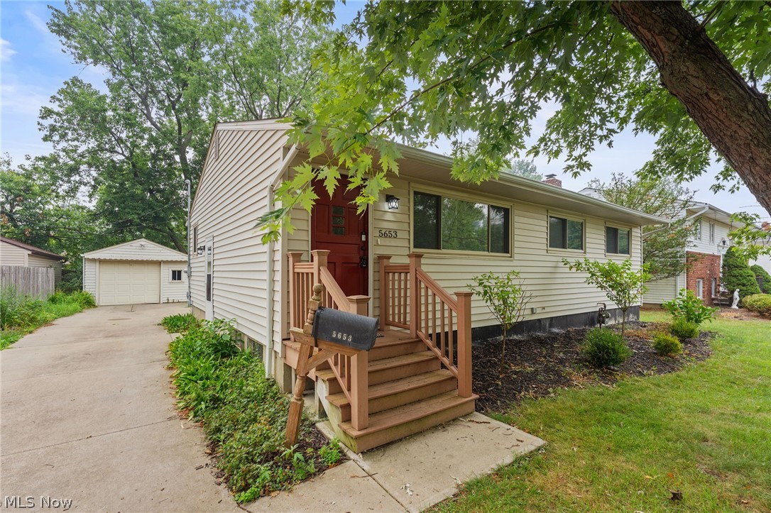 Move right in and enjoy the ease of one floor living in this nicely updated Bedford ranch! The living room feels bright and comfortable with a large picture window and LVP flooring that continues into the eat in kitchen. Here you’ll find
granite counters, a tile backsplash, stainless steel appliances, and a patio door that opens to the deck, perfect for outdoor enjoyment. Down the hall are three bedrooms with fresh carpet and double closets along with a remodeled full bath that
features a tub with tile surround and all new fixtures. The finished lower level gives you even more living space to enjoy movie or game nights, as well as a bonus room ideal for a home office.  The newer roof and hot water tank will give you peace of mind, so schedule your private showing today!