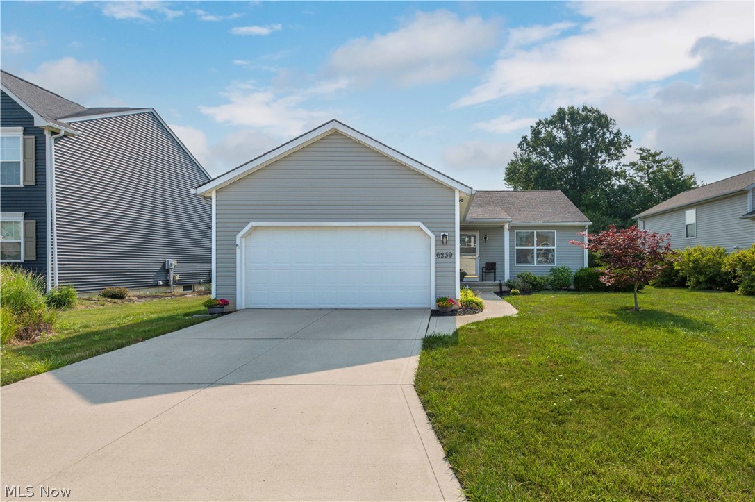 Welcome to this beautifully maintained 3-bedroom, 3-bath ranch in the desirable Meadow Lakes community, perfectly situated on a premium pond-front lot with peaceful water views and no rear neighbors. The open-concept floor plan offers a bright, spacious living area with vaulted ceilings that flows seamlessly into the updated kitchen, featuring granite countertops, white cabinetry, subway tile backsplash, and a large breakfast bar. The primary suite offers a private bath with an updated walk-in tub and safety bar for added accessibility.

Since 2024, this home has seen extensive improvements, including a new HVAC system, new vinyl plank flooring throughout the main living areas, new blinds, a new washer and dryer, rebuilt garage and patio stairs, LeafGuard gutter covers, a new sump pump with battery backup, and more.

Step outside to enjoy your private patio overlooking the pond, complete with a hot tub that stays with the home -- the perfect place to relax with your morning coffee or unwind after a long day while taking in the peaceful view. Conveniently located near shopping, dining, parks, and major highways, this move-in ready home combines thoughtful updates with low-maintenance living.