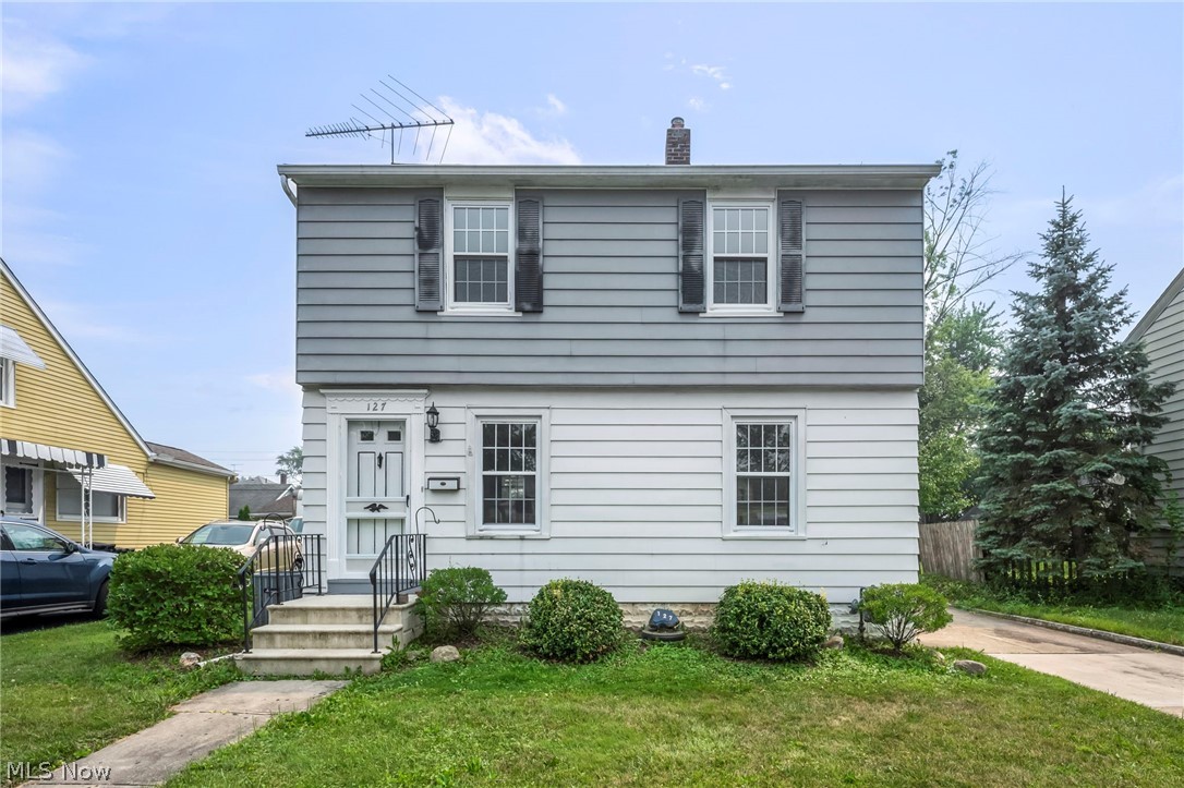 Welcome home to this charming 2-bedroom, 1-bath Colonial located in a quiet neighborhood close to shopping, restaurants, and the hospital. This move-in-ready home features beautifully refinished hardwood floors, fresh carpet in the bedrooms and basement, and newly installed kitchen and bathroom flooring. The kitchen includes a new refrigerator, microwave and stove, and the oversized 2-car garage boasts a brand-new garage door. Whether you're a first-time homebuyer or looking to downsize, this home offers comfort, convenience, and value. Schedule your showing today! This one won't last long!