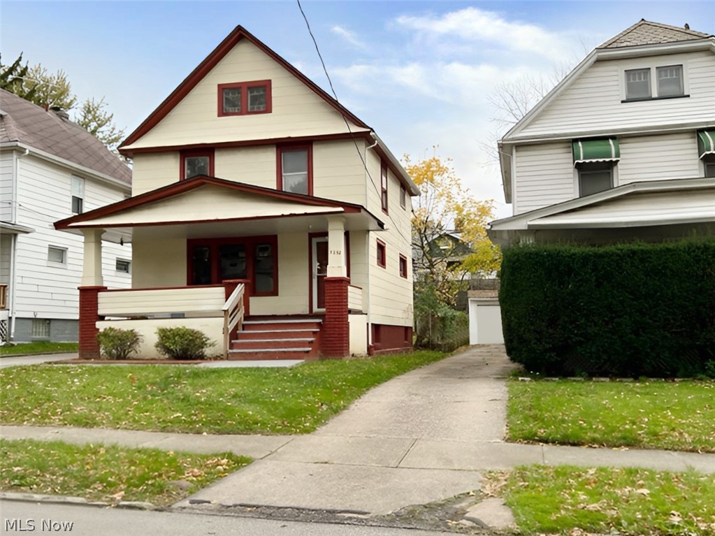 Nice front porch, 2 car detached, full basement, 3 bedrooms.