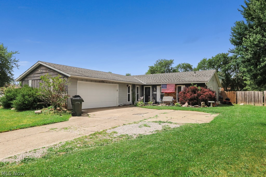 Welcome to 109 Monticello Circle, a well-maintained ranch home situated on a desirable corner lot in Elyria. This 3-bedroom, 1.5-bath home offers a spacious and functional layout featuring generously sized bedrooms, a large living room, and an additional sitting room that provides flexible space for a home office, reading nook, or hobby area. The kitchen is equipped with an abundance of cabinet storage, making organization a breeze. A 2-car attached garage adds convenience and extra storage, while the single-level floor plan offers comfortable everyday living. Whether you're a first-time homebuyer, downsizing, or simply looking for a well-kept home with plenty of space, this property is ready for its next owner.