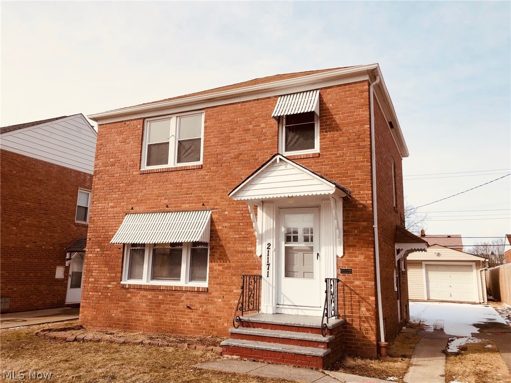 Investment opportunity. Move-in ready brick colonial with many updates! First floor features eat-in kitchen with new counters in '19. Right off the kitchen is the formal dining room which opens to the expansive living room with huge windows for lots of natural light. Upstairs are 3 bedrooms (new carpet in '19), and full bath. Some original charm retained, such as glass doorknobs and wood floors. Other features: vinyl replacement windows, upgraded electrical, modern furnace, central AC, full unfinished basement for lots of storage, glass block windows, basement commode, and over-sized 1-car garage. Being rented at $950/mo.