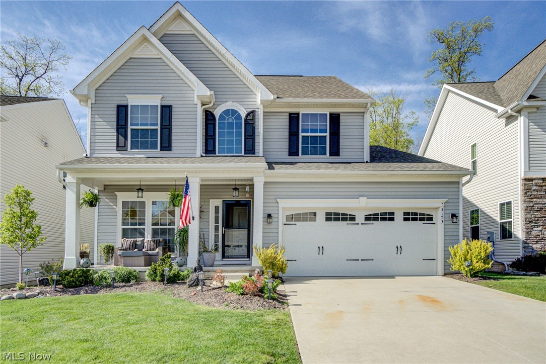 Welcome to 3173 Blackburn Dr. in the highly desirable neighborhood of Waite Farms in Brunswick. The first thing you’ll notice as you enter through the front door is the 9 foot ceilings and wood beam accents throughout the entire first floor. Enjoy this spacious open floor plan whether seated in the morning room, working in the large kitchen or relaxing in the family room in front of the fireplace. The kitchen has plenty of counter and cabinet space for a large family or someone who just loves to “play’ in the kitchen. Upstairs you’ll find 3 large bedrooms and the oversized Owner’s suite. The Owner’s suite is accented with a tray ceiling and has a large walk-in closet. The large private master bath features both a bathtub and shower. The basement is partially finished and includes a wet bar and full bath. When entering the backyard oasis accessed from the morning room, you’ll immediately be stunned by the privacy and wooded backyard. The stamped concrete patio is partially covered by Pe