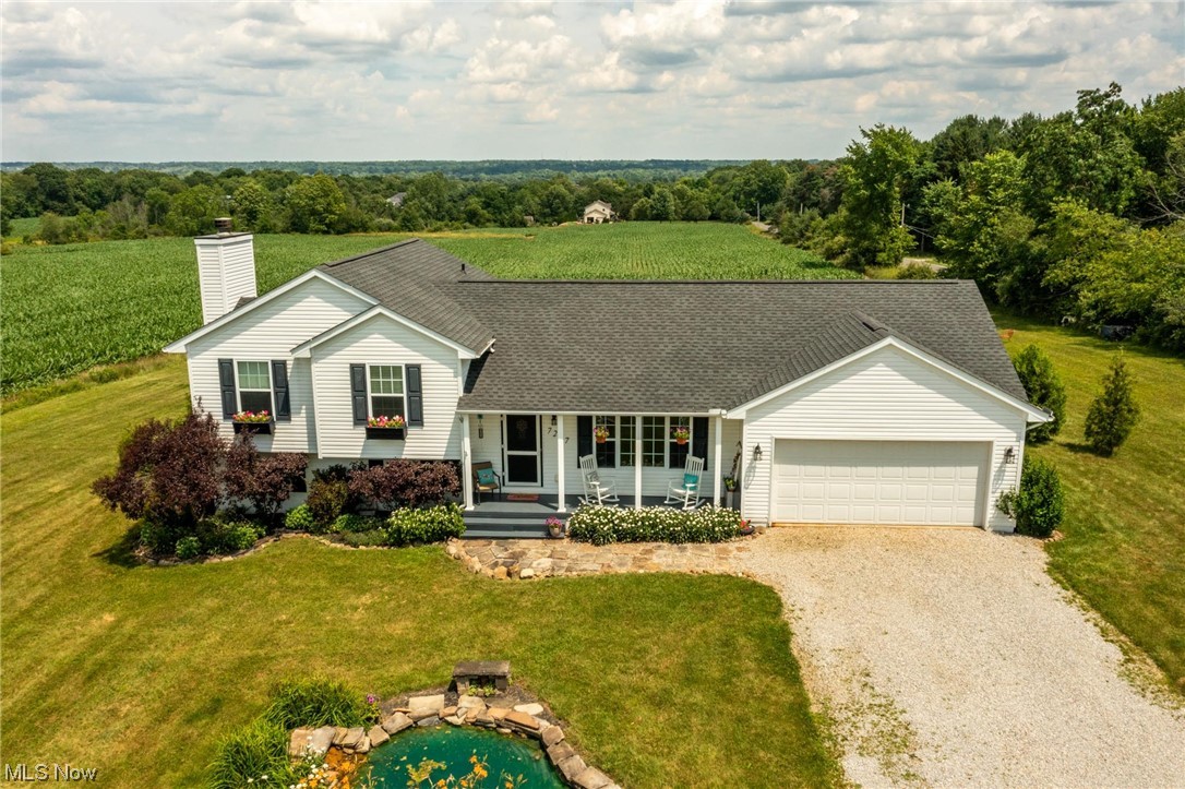 Must see this one owner, very well maintained split level home with a perfect location on a corner lot! Just minutes from everything that Medina has to offer, this 3/4 bedroom 3 full bath is sitting on two and a half acres! On the outside you have a nice long driveway leading up to the well landscaped yard with your own stocked Koi pond, a two car garage, and a large rear deck with a pool for those summer days!  As you enter the home you are greeted with real hardwood floors on the main level along with a tiled kitchen and real maple cabinets. On the upper level you have three bedrooms including the master bedroom with two closets and a full master bath. The lower level offers a real wood burning fireplace with a switch controlled blower and a bonus room that could be used as a fourth bedroom with it's own full bath attached to it as well as access from outside. Next is the basement that offers a laundry area, a 200 amp electric panel, new hot water heater 2023, and newer water softener system. Other upgrades include a new roof in 2019, a reverse osmosis water system, and newer kitchen appliances. Schedule to see your new home today!