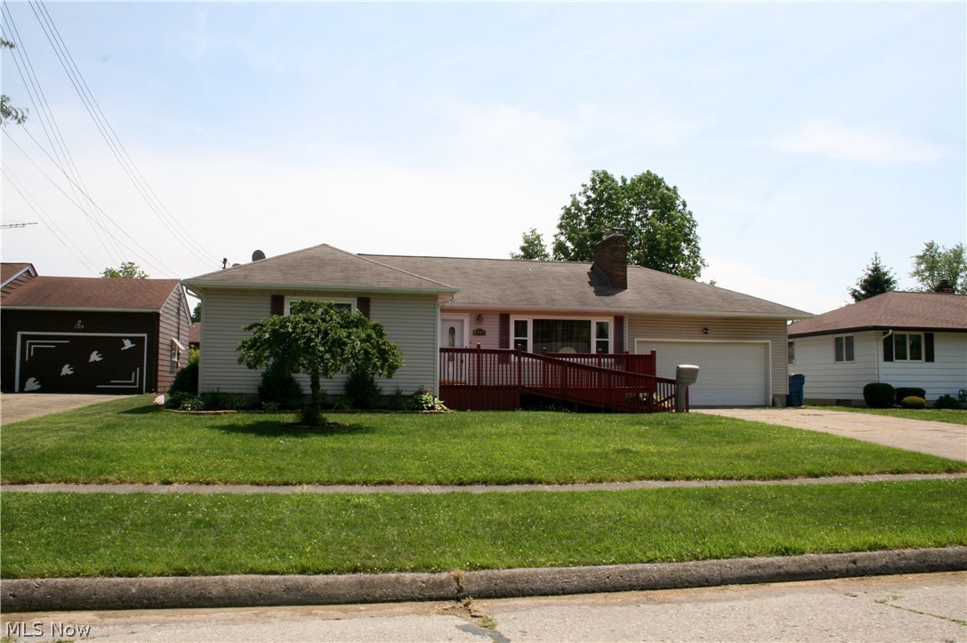 This move-in ready, 3 bdrm ranch is just adorable from top to bottom with many upgrades! New sump pump (2015), Waterproofed basement (2015), new carpet in all the bedrooms, updated kitchen, updated bath (2016), newer vinyl siding, newer roof, newer furnace (2008), and new hot water tank. Beautiful and tastefully decorated with neutral colors, and a handsome brick fireplace graces the wall of the living room. Wall to wall counters and new cabinets create a larger than imagined kitchen! This home features a large master bedroom, with built in storage and a large wall to wall closet and a first floor laundry! The bathroom has been updated and new flooring installed just this month. There is a large deck off the specious, updated, eat-in kitchen and a full fenced in yard housing a large above ground pool. This beauty has a large partially finished basement, with an extra family room, or rec room, for entertaining. Just move right into your new home and host a lovely summer house warming party!