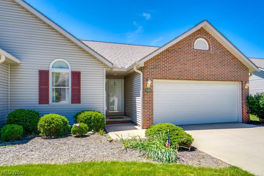 Welcome to effortless one-floor living in the sought-after One River Bend Condo community! This beautifully maintained 2-bedroom, 2-bath ranch-style condo offers the perfect blend of comfort, convenience, and low-maintenance lifestyle. Step inside to a spacious great room featuring a cozy fireplace, ideal for relaxing evenings at home. The open eat-in kitchen and dining area provide plenty of room for everyday meals and entertaining alike. A sun-drenched four-season sunroom adds versatile bonus living space you'll enjoy year-round. The generous master suite is a true retreat, complete with a private en suite bath and a walk-in closet. A second bedroom and full bath offer flexibility for guests, a home office, or hobbies. Main-level laundry adds everyday convenience. Need storage? The full unfinished basement delivers exceptional storage space, or the opportunity to finish it to your taste and truly make it your own. Step outside to the newer composite deck, perfect for morning coffee or summer entertaining. The attached 2-car garage features direct kitchen-level access, making grocery runs a breeze. All appliances included! The HOA covers landscaping, snow removal, pest control, roof, and common area maintenance, so you can simply lock up and go. Don't miss this move-in-ready gem!