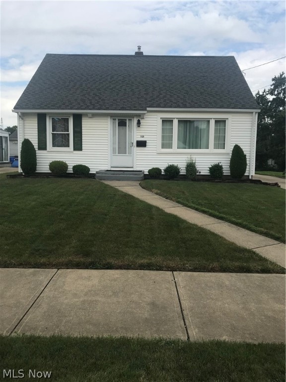 Cute vinyl sided 4 bedroom bungalow. One bedroom currently being used as 1st floor laundry. 12x12 enclosed porch off kitchen. Newer windows 2009. Concrete drive. Shower and commode in basement.
