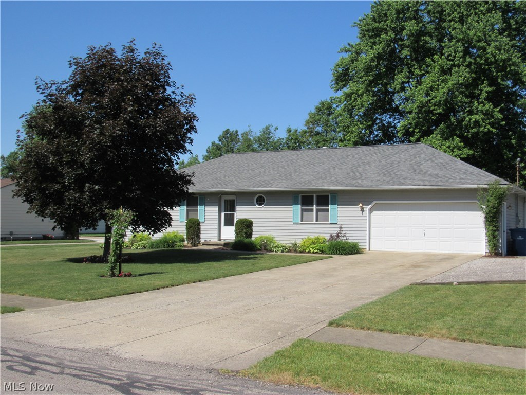 This Exceptionally maintained Ranch Home, in a desirable and quiet neighborhood is conveniently located near I 90 & I480. Large living room overlooking a Landscaped Pond, Eat in Kitchen, First Floor Laundry, Master Bedroom and Master Bathroom, and a large basement make this a great family home. You will enjoy the outdoors on the Deck in the Hot Tub or in the screened porch. The manicured landscape adds to the outdoor experience. The chest freezer in the basement is included as well as a backup sump pump. The basement has the drains roughed in for a bathroom to be added. A “must see” to appreciate the condition of this home.