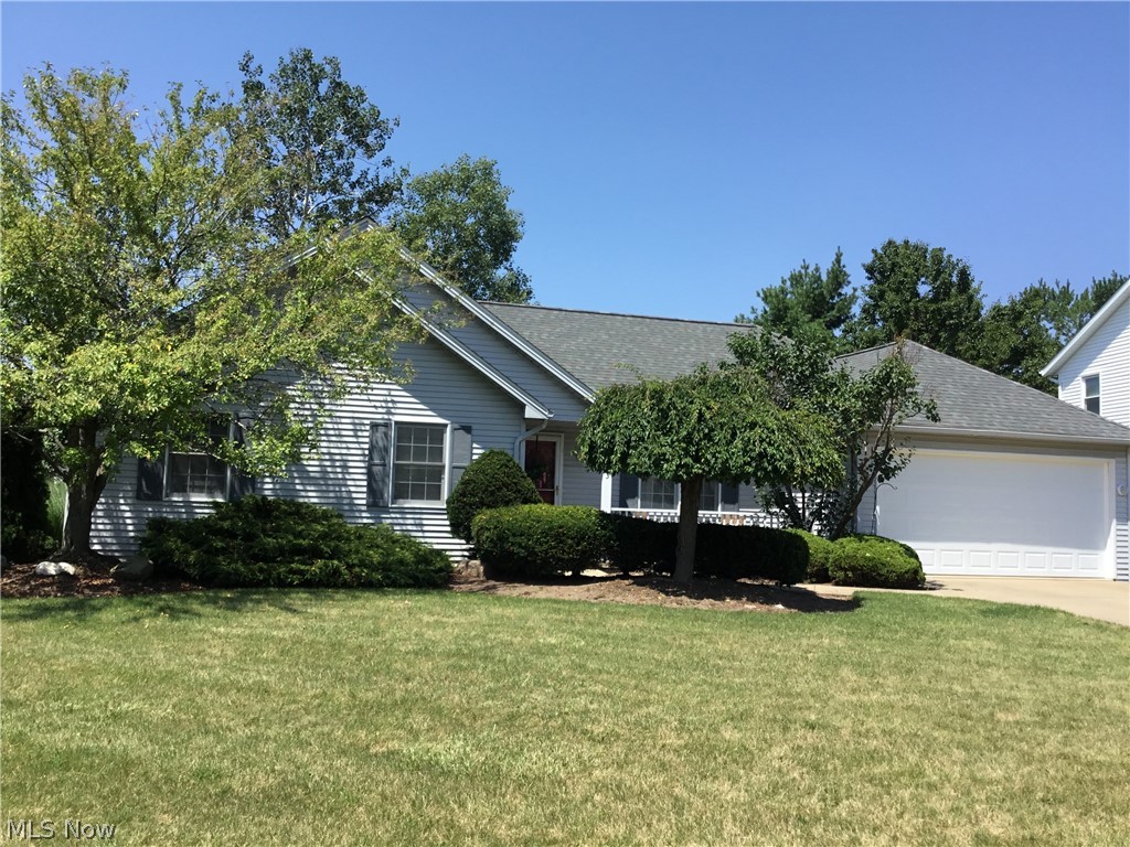 Open floor plan, 3 Bdrm, 2 full Bath Ranch on a quiet cul de sac near shopping and beautiful Medina Square! There is no HOA to fit into your monthly budget!  Close to everything with a private, fenced yard and one floor living, this home will be all you've been seeking!  Enter into a spacious Great Room with vaulted ceilings and lots of light, flowing into the Kitchen with plenty of cupboard space and a built-in desk. The large Master en suite invites you to a jetted garden tub and dual sinks. Two more Bedrooms and another full Bath suits all needs! One bedroom is currently used as an Office but has space for a closet. The two car Garage leads to a generously sized laundry room with sink. Outside, a 13'x16' deck means even more space for entertaining and enjoying your perfectly sized yard with easy maintenance.  Updates include new Roof (2018), Hot Water Heater (2021), Garage Door (2021) and Garbage Disposal (2020). Don't miss out on this gem!