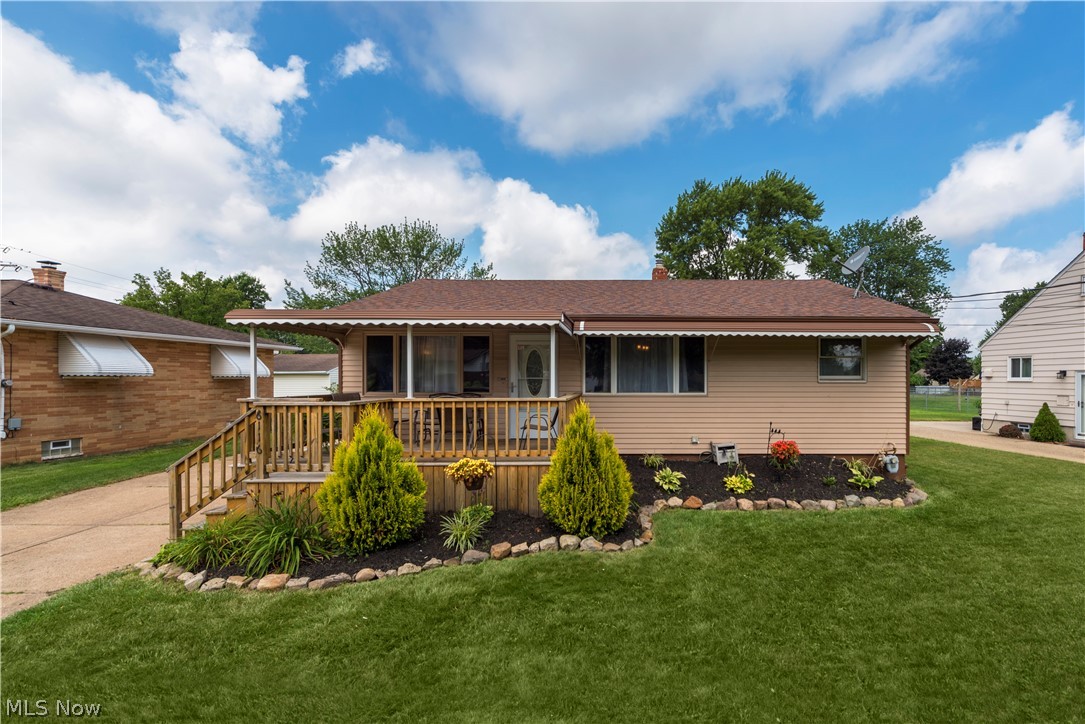 Welcome home to 6116 Michael in Brook Park.  This lovely ranch has 2 bedrooms on the main level with 2 extra rooms in the basement which the owners currently use as 3rd and 4th bedrooms.  The living room is extra large with original hardwood floors.  Step into the dining room which is open to the ceramic tiled kitchen.  Down the hall, you will find a unique extended master bedroom with brand new carpeting (2019), 2 separate closets, and attached sitting room.  Second good sized bedroom and full main bath complete the first level.  Moving to the basement – you will love the huge, finished rec room!  Attached are the two bonus rooms.  Rounding out the lower level is the second full bath and laundry room with ample storage.  ***Updates Include*** Hot Water Tank (2015), Large New Front Porch (2014), AC (2013), Roof (2011), and Furnace (2011).  Extra wide driveway with additional parking space and 2 car detached garage.  This home is minutes away from I-71/I-480 highway access.  Schedule yo