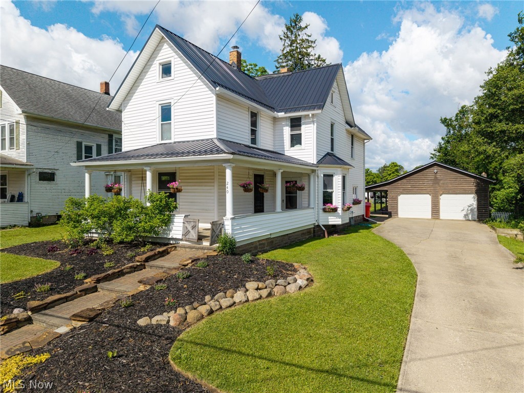 Welcome to this spacious 2,110 sq. ft. home offering 4 bedrooms, 2 full baths, and the flexibility of a potential 5th bedroom on the main floor. Situated on a beautifully maintained .42-acre lot in the village of Spencer, this property combines generous living space, functional updates, and outstanding garage and outdoor entertaining areas. A major highlight is the newer metal roof installed on both the home and detached garage in 2023, providing long-lasting durability and peace of mind. The large kitchen comes complete with all appliances and opens to a spacious dining room that flows seamlessly into the comfortable living room. Just off the kitchen, you’ll find a convenient laundry room, enclosed porch/mudroom, full bath, and a versatile office that could easily serve as a first-floor bedroom, guest room, or playroom. Upstairs, a spacious loft with built-in cabinetry provides additional living, office, or hobby space. Four generously sized bedrooms and a second full bath offer plenty of room for family and guests. Car enthusiasts, hobbyists, and those needing extra storage will appreciate the impressive 40’ x 23’ detached garage with space for up to four vehicles, plus workshop and storage areas. Attached to the garage is an 8’ x 40’ covered porch overlooking the beautifully landscaped patio and firepit, creating the perfect setting for relaxing evenings and outdoor entertaining. The expansive .42-acre lot offers plenty of room for gardening, pets, play, and outdoor activities. Combined with the massive garage, covered porch, landscaped patio, and firepit, this property delivers the space, versatility, and outdoor lifestyle that’s increasingly hard to find. Enjoy the charm of a historic home with the comfort and convenience of modern updates. Offering flexible living spaces, generous room sizes, abundant storage, a newer metal roof, exceptional garage space, and a fantastic outdoor retreat, this property is ready to welcome its next owners home.