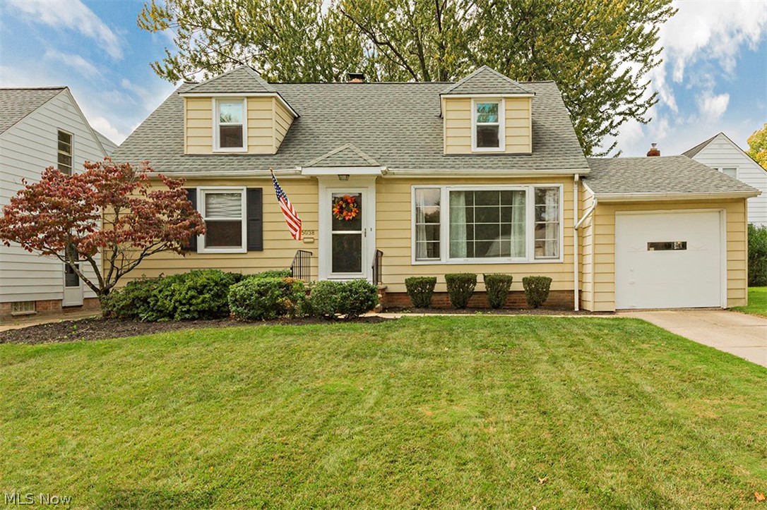 Darling 3bd/2 full bath cape cod nestled in the heart of Lyndhurst. Sprawling formal living room w/ gorgeous hardwood floors, large picture window opens up to formal dining room leading out to sun porch. Great size open kitchen for todays needs w/ loads of cabinets, counterspace and appliances. 2 bedrooms on main w/ full bath. Large master bedroom upstairs w/ sitting area great for office or dressing area. Partially finished lower level w/ second full bath. Great size laundry room. Hardwood floors throughout entire house. Interior of home has all been freshly painted. Brand new HVAC system and new hot water tank. Beautiful yard! A must see .