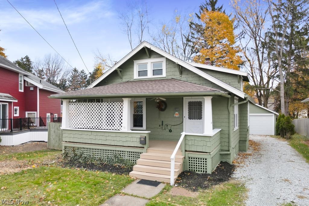 Welcome home to this adorable Cuyahoga Falls Bungalow! Conveniently located to everything the city has to offer yet tucked away on a
little used side road. With a great floorplan this home is more spacious than you might think! Coming in off the covered front porch you
step into the homes main living area. With original hardwood floors and brick fireplace this room flows right into the formal dining
room. Continuing straight ahead you have the galley style kitchen with all appliances, laminate flooring and tile backsplash. Completing
the first floor off the hallway is the full bathroom, 2 bedrooms with hardwood floors and stairs to the oversized 3rd bedroom. The full
basement offers plenty of storage, workshop space, potential rec room and separate laundry! Exterior features of this great home
include an over sized fenced yard, 2 car garage patio and covered bar area! Updates include:Windows 2016, Roof 2019, HWT 2020.
Schedule your showing today!