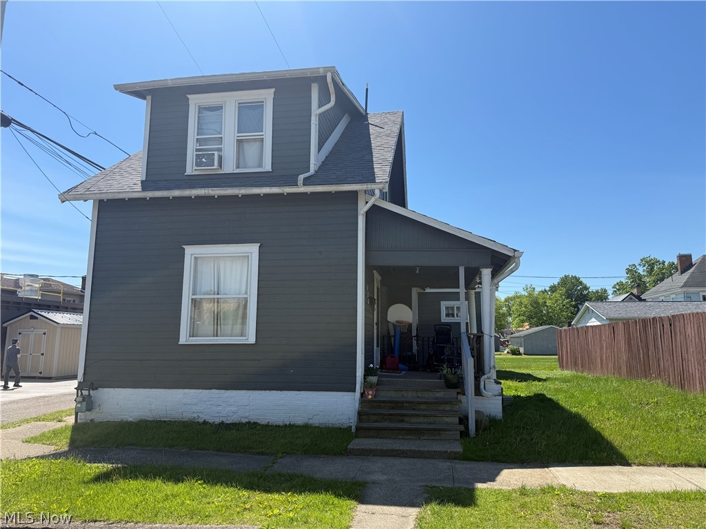 2–3 bedroom, 2-story home with several major updates already completed, including a newer roof, furnace, and hot water tank. The main level offers first-floor laundry, a half bath, and the potential for a first-floor bedroom with minimal construction. Situated on an alley-bound lot with off-street parking and an easy-to-maintain yard. A great option for a first-time homebuyer or investor.  Being Sold AS-IS (A/C does not work)