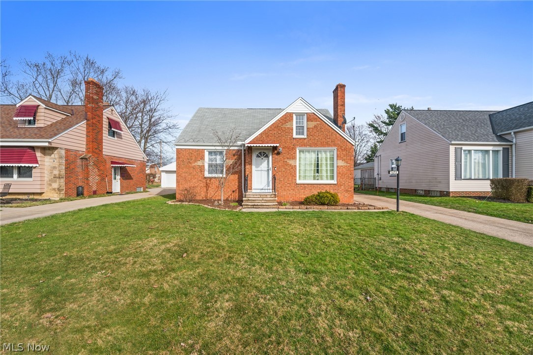 Welcome home to this meticulously maintained three bedroom brick cape cod in the heart of Mayfield Heights.  On the first floor you'll find original hardwood floors in well preserved condition.  Cozy up in the living room with an updated ventless gas log fireplace.  Upstairs you will find the open space perfect for an owners suite or whatever you can imagine.  The basement is partially finished and allows for additional living space with a gas fireplace along with a framed/plumbed half bath awaiting your finishing touches.  Located in the back of the property is a detached, two car garage.  Conveniently located near all of the amenities Mayfield Heights has to offer.  Sellers are offering a one year home warranty with APHW (see supplements).  Many updates and improvements to include basement waterproofing with transferrable warranty.  Schedule your showing today!